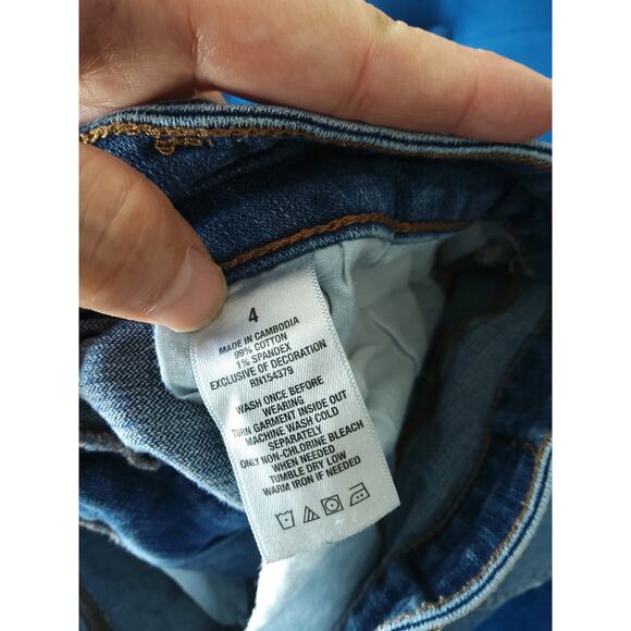 $Aeropostale hi rise midi distressed denim shorts dk country chic western Sz 4 W - Picture 6 of 6